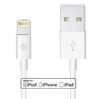 XFen MFi Certified iPhone Charger Cable (1 Pack 3FT) Fast USB iPhone Charging Cable Long Cord Compatible iPhone XS/Max/XR/X/8/8 Plus/7/7 Plus/6/6 Plus/6S/6S Plus More (White)