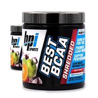 BPI Sports Best BCAA Shredded Fruit Punch (2 Pack) Caffeine Free Thermogenic Recovery Formula for Lean Muscle Growth (25 Servings)