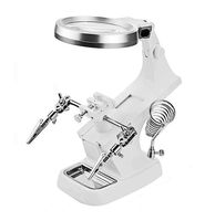 3X,4.5X 10LED Light Magnifier & Desk Lamp Helping Hand Repair Clamp Alligator Auxiliary Clip Stand Desktop Magnifying Glasses