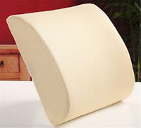 JIUZHOU Back Support Cushion Pillow Memory Foam Lumbar Office Home Chair Car Seat beige