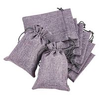 BENECREAT 30PCS Burlap Bags with Drawstring Gift Bags Jewelry Pouch for Wedding Party Treat and DIY Craft - 5.5 x 3.9 Inch, Grey