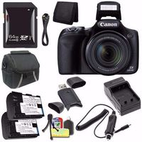 Canon PowerShot SX530 HS Digital Camera (Black) (International Model) + NB-6L Battery + External Charger + 64GB SDXC Card + Case + Card Reader Saver Bundle