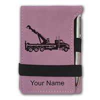 Mini Notepad, Tow Truck Wrecker, Personalized Engraving Included (Pink)