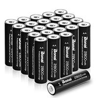 BONAI AA Rechargeable Batteries 2800mAh 1.2V Ni-MH Battery Low Self Discharge 24 Pack - UL Certificate