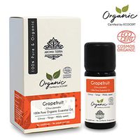 Aroma Tierra Organic Grapefruit Essential Oil (USA) - 100% Pure, Natural, Certified Organic by ECOCERT (10ml)