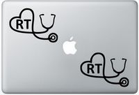 Rt Stethoscope Heart ArcDecals78601057 Set Of Two (2x) , Decal , Sticker , Laptop , Ipad , Car , Truck