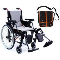 Karman S-Ergo 305 Ultra Lightweight Ergonomic Wheelchair | Upgraded to Elevating Legrests | Seat Size 18" X 17" | Frame Color Rose Red & Free Black Medical Utility Bag with Trim!