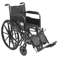 Drive Medical Silver Sport 2 Wheelchair 18" Seat/Non Removable Fixed Arms and Elevating Leg Rests