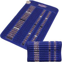 GemsMat - Isabella- Far Infrared Amethyst Jade Obsidian Crystal Stone Blue Mat (32"L x 20"W)- Isabella Memory Foam 19"L x 12"W Blue Pillow Combo -FIR Therapy -FDA Registered Manufacturer - Heating Pad