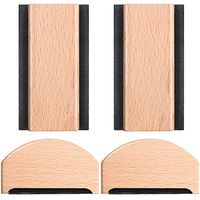 Aneco 4 Pieces Sweater Comb Wool Comb Cashmere Comb Wooden Removes Pills and Fuzz from Clothing Pill Remover for Scarves Scarves and Wool Coats