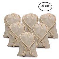 Md trade Pack of 20pcs 4x6 Inch Double Drawstring Cotton Muslin Bags Linen Bags Jewelry Pouch Reusable Bags Tea Bags Sachet Bags Souvenir Gift Bag