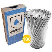 NextClimb WATERPROOF Eco-Friendly Paper Drinking Straws Bulk [100 pack] Biodegradable Compostable, Durable Silver Straws for drinking – No Plastic, Won’t Dissolve or Get Soggy