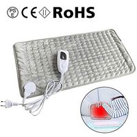 2 Sides Ultra Soft Flannel Heating Pad, Electric Heating Pad with Auto Shut Off, for Cramp, Back Pain Relief, Machine Washable, 2m Cord, Dry/Moist, Gray