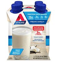 Atkins Gluten Free Protein-Rich Shake, Creamy Vanilla, 4 Count