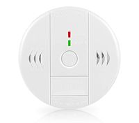 Combination Smoke and Carbon Monoxide Detector Alarm, GLBSUNION Voice Warning Smoke and CO Alarm Clock for Basements Travel Home Office Kitchen Bedroom, Battery Operated, UL Listed, 1-Pack