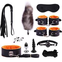 GLUSa Romance Purple 11 PCS Nylon Leather Special Bundled Binding Set Toy Suit Performance Props for Sex Jeans (Color : Orange)