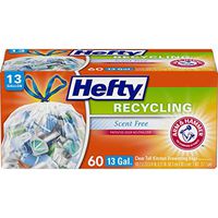 Hefty Recycling Tall Kitchen Trash Bags, Clear, 13 Gallon, 60 Count