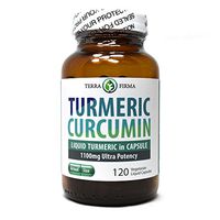 Terra Firma Turmeric Curcumin 1100mg Plus Bioperine, Non-GMO and Stearate Free, Daily Joint Support & Healthy Inflammatory Response - 120 Vegetarian Liquid Capsules in Glass Bottle