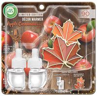 Air Wick Air Wick Scented Oil, Decorative Leaf Warmer, 2 Apple Cinnamon Refills, 2 Count