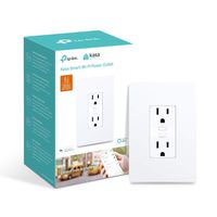 Kasa Smart (KP200) Wifi 2 Outlet In-Wall Plug - Smart Plug, No Hub Required, Works with Alexa and Google