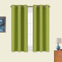 NICETOWN Green Blackout Curtains Window Panels, Window Treatment Thermal Insulated Solid Grommet Blackout Draperies/Drapes for Bedroom (Set of 2, 34 by 54 Long, Fresh Green)