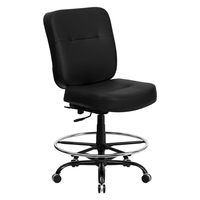 HERCULES Series 400 lb. Capacity Big & Tall Black Leather Drafting Stool with Extra WIDE Seat [WL-735SYG-BK-LEA-D-GG] electronic consumers