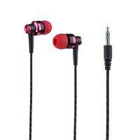856store Waterproof Stylish Braided Line Stereo Music in-Ear Headset Earphone Without Mic Headphone - Red for iPhone, iPad, iPod, Mp3 Players, Samsung Etc