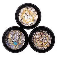 Hunputa Nail Art Diamonds,Fashion Nail Art Rhinestones Glitter Diamonds Tips Mixed 3D Tips DIY Decoration (3PCS)