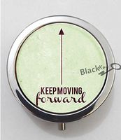BlackKey Keep Moving Forward Quote 3-Compartment Decorative Pocket Gift Box Case Organizer for Pill, Color 1 -552