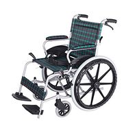 LS Wheelchair,Manual Aluminum Alloy Wheelchair Portable Folding Portable Elderly Wheelchair Disabled Scooter Care Car Integrated Large Wheel