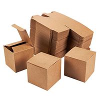 Premium Gift Boxes 100 Pack 3 x3 x 3 Brown Paper Gift Boxes with Lids for Gifts, Cupcake Boxes and Crafting, Easy Assemble Boxes