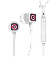 Character Earphone - Captain America - Compatible with iPhone and Android Phones - Microphone - Hands-Free Earbuds - 1.2m Long - 3.5mm Plug
