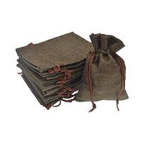 Bezall® 20pcs Drawstring Burlap Jute Sacks Jewelry Candy Pouch Christmas Wedding Party Favor Gift Bags (Coffee, 5.9 x 7.5")