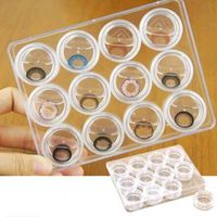 Contact Lens Case gLoaSublim,12 Grids Clear Contact Lens Case Left Right Sign Contact Lens Holder Storage Box
