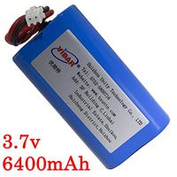 Rechargeable Lithium Ion Battery Pack - VIDAR 3.7V 6400mAh High Capacity Li-ion Battery Pack with JST PH2.54/2P Plug-in(Customizable) for Electronics,Toys,Lighting,Equipment