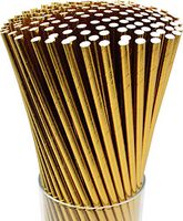 100% Compostable Drinking Biodegradable Eco-Friendly Bulk Paper Straw, Gold Foil Bulk Paper Straws 400 Count