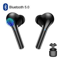 Wireless Earbuds Bluetooth 5.0 Headphone Touch Control in-Ear Wireless Earphone with Charging Case Microphone Noise Cancelling Deep Bass Waterproof Headset for Android iOS iPhone Samsung Black