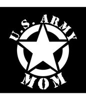Army Mom Star Vinyl Decal Sticker | Cars Trucks Vans Walls Laptops Cups | White | 5.5 X 5 Inch | KCD1727