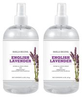 SMELLS BEGONE Air Freshener Home and Linen Spray - Odor Eliminator Concentrated Deodorizer - Neutralizes Odors at The Source - Made with Natural Essential Oils - 16 Ounce (2 Pack, English Lavender)