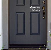 JS Artworks Beware of Dog Home Front Door Vinyl Decal Sticker (White)