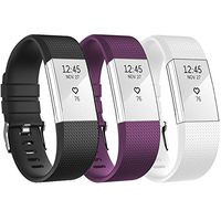 QGHXO Band for Fitbit Charge 2, Soft Silicone Adjustable Replacement Sport Strap Band for Fitbit Charge 2 Heart Rate + Fitness Wristband (No Tracker)