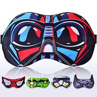 Eye Mask for Sleeping Men Children Kids - Sleep mask 100% Soft Cotton - Comfortable Eye Cover Masks Night Blindfoldfor Travel Airplane (Darth Vader Black, Gift Pack)