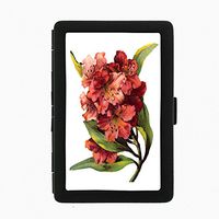 Perfection In Style Black Color Metal Cigarette Case Vintage Flowers Design 011