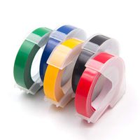 Exsun Compatible Label Tape Replacement for DYMO 3D Embossing Plastic Tape Work with DYMO Embossing Label Makers 1011 1610 12965,Black/Blue/Red/Green/Yellow, 3/8''x 9.8', 5 Roll