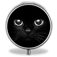 IMLONE Pill Organizer, Customized Cut Cat Pill Boxes with 3 Components and Mirror for Travelling and Daily Needs