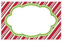 Pack Of 50, Candy Cane Stripe No Sentiment Enclosure Cards Made In USA