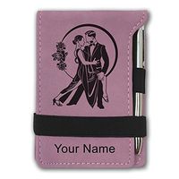Mini Notepad, Tango Dancers, Personalized Engraving Included (Pink)