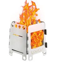 Lixada Camping Stove,Ultralight Folding Stainless Steel Wood Stove Pocket Alcohol Stove for Outdoor Camping Fishing Hiking Backpacking