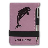 Mini Notepad, Dolphin, Personalized Engraving Included (Pink)