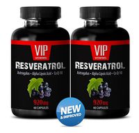 Premium Resveratrol Advanced Supplement for Maximum Strength with Natural Grape Seed Extract and Antioxidant (2 Bottles 120 Capsules)